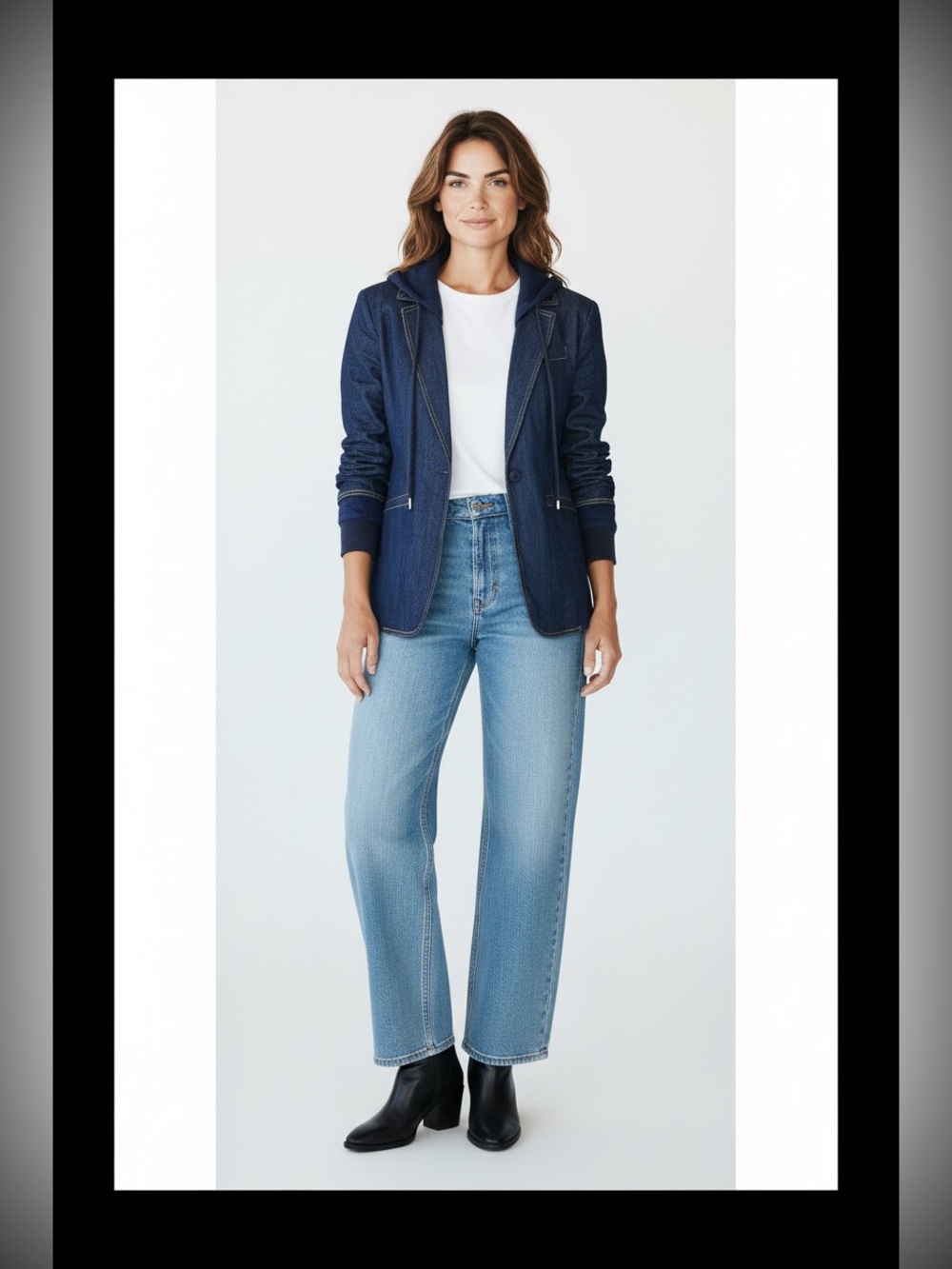 Cinq a Sept NWOT “Khloe” Women's Denim Mixed Media Indigo Jacket Size 2. - Picture 7 of 16